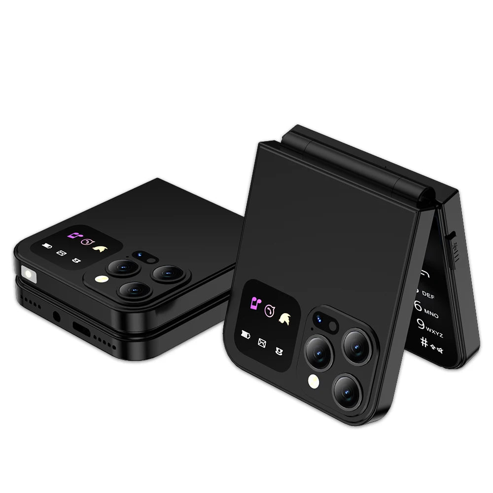 SERVO A50 PRO Flip Mobile Phone 2 SIM Standby Speed Dial Call Recording Blacklist Flashlight 2.4" Display 2G Foldable Cellphones