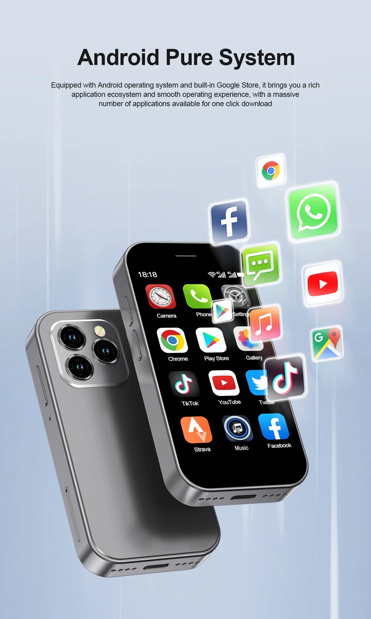 2025 New SERVO KING8000 Mini Smartphone Android 4G LTE Global GPS 3" Display 5MP Camera WIFI Small Mobile Phones 2000mAh Battery