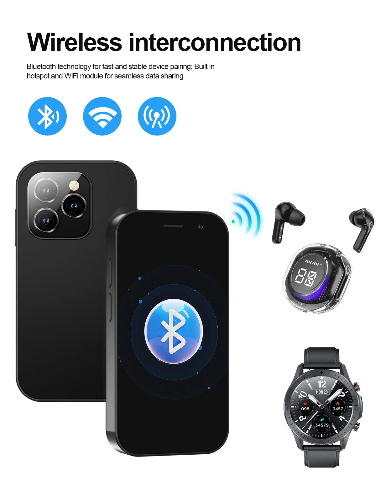 2025 New SERVO KING8000 Mini Smartphone Android 4G LTE Global GPS 3" Display 5MP Camera WIFI Small Mobile Phones 2000mAh Battery