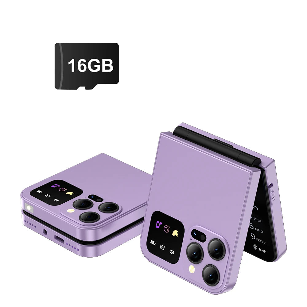 SERVO A50 PRO Flip Mobile Phone 2 SIM Standby Speed Dial Call Recording Blacklist Flashlight 2.4" Display 2G Foldable Cellphones