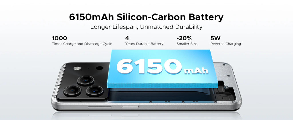 DOOGEE Note 56 Latest Android 16 Smartphone 6.56" 6150mAh Large Battery 24GB RAM(3+21) 64GB ROM Support Face Unlock Mobilephone