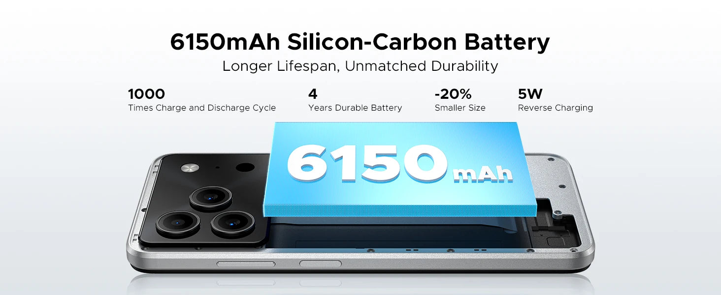 DOOGEE Note 56 Latest Android 16 Smartphone 6.56" 6150mAh Large Battery 24GB RAM(3+21) 64GB ROM Support Face Unlock Mobilephone