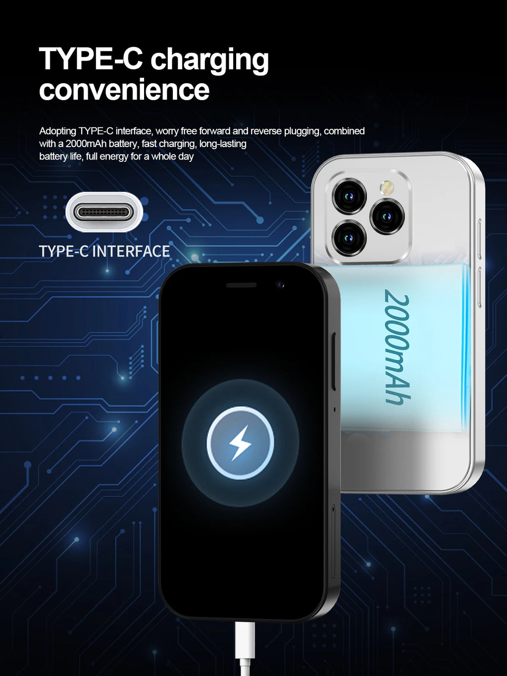 2025 New SERVO KING8000 Mini Smartphone Android 4G LTE Global GPS 3" Display 5MP Camera WIFI Small Mobile Phones 2000mAh Battery