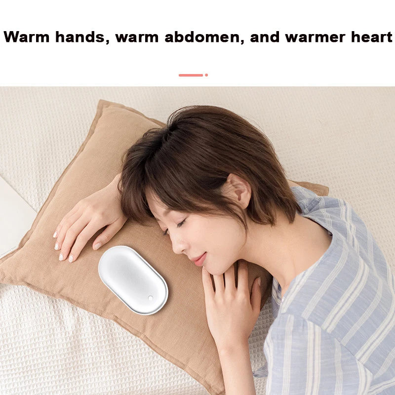 Ultra thin double-sided heating hand warmer with one click switch to 3 temperature levels, versatile for hand and abdominal warm