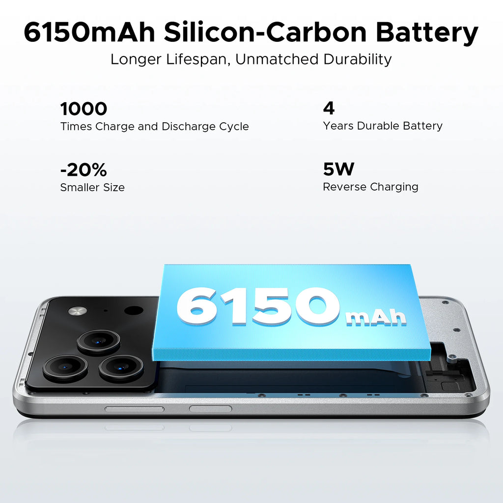 DOOGEE Note 56 Latest Android 16 Smartphone 6.56" 6150mAh Large Battery 24GB RAM(3+21) 64GB ROM Support Face Unlock Mobilephone