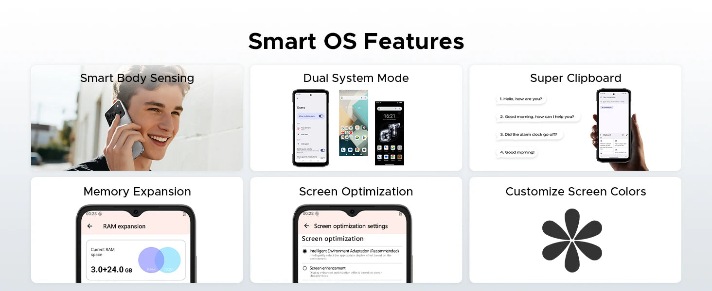 DOOGEE Note 56 Latest Android 16 Smartphone 6.56" 6150mAh Large Battery 24GB RAM(3+21) 64GB ROM Support Face Unlock Mobilephone
