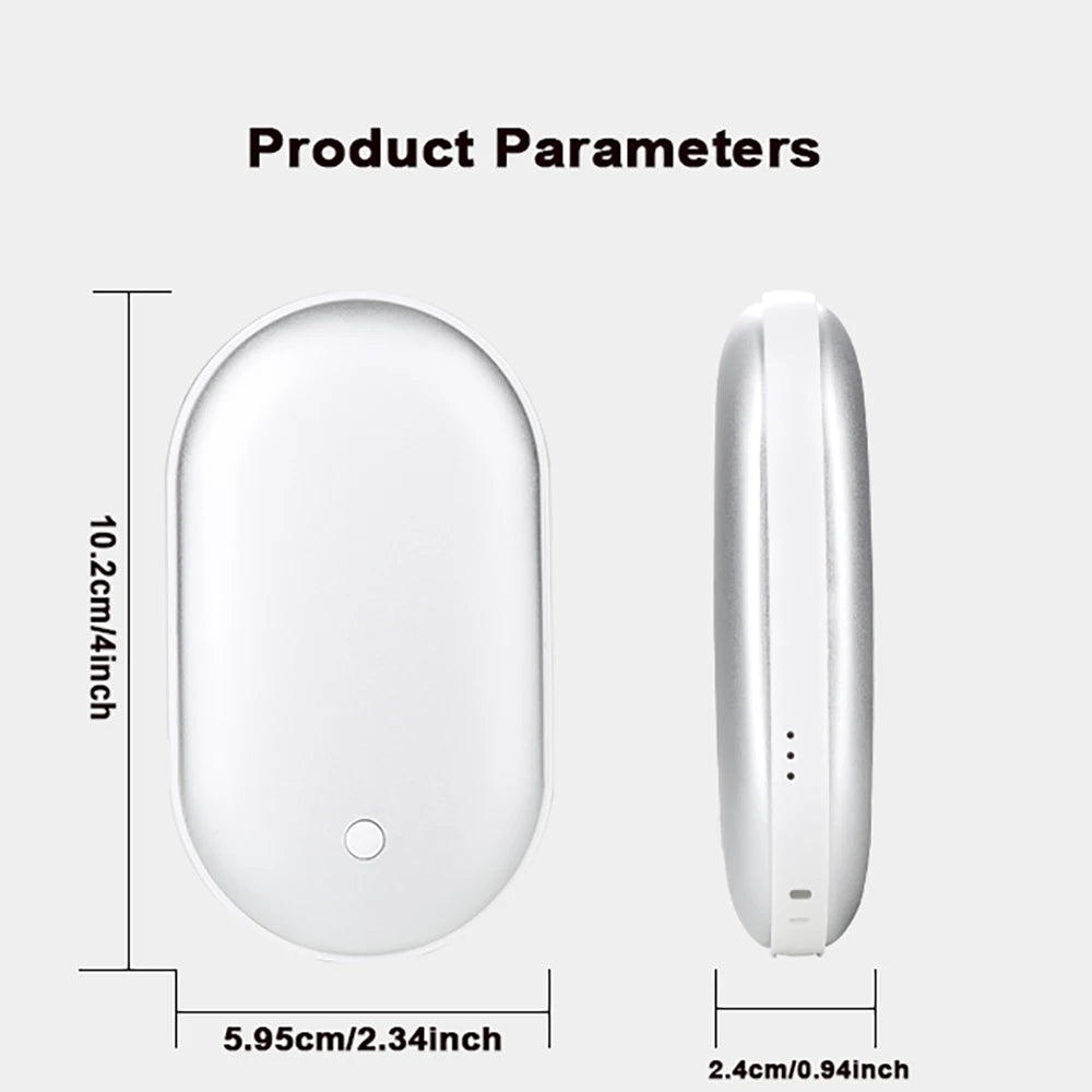 Ultra thin double-sided heating hand warmer with one click switch to 3 temperature levels, versatile for hand and abdominal warm