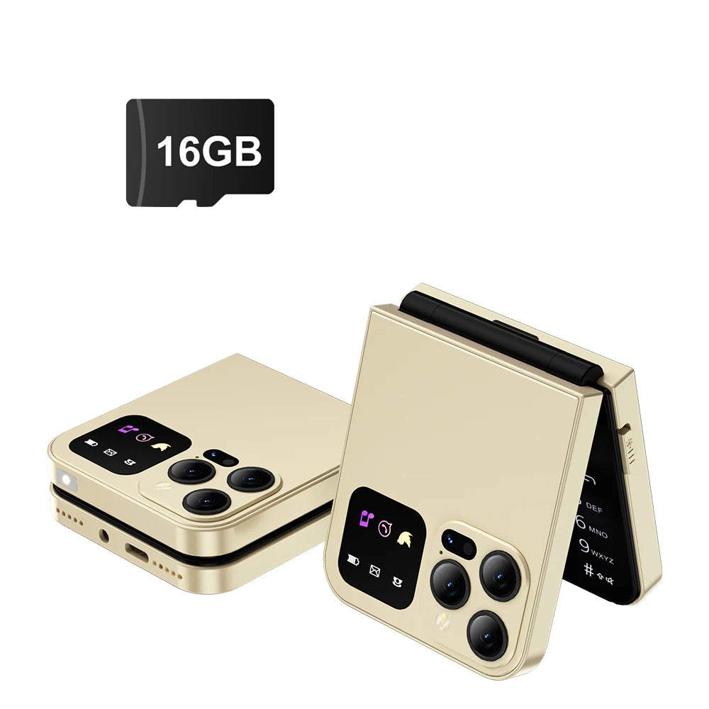 SERVO A50 PRO Flip Mobile Phone 2 SIM Standby Speed Dial Call Recording Blacklist Flashlight 2.4" Display 2G Foldable Cellphones