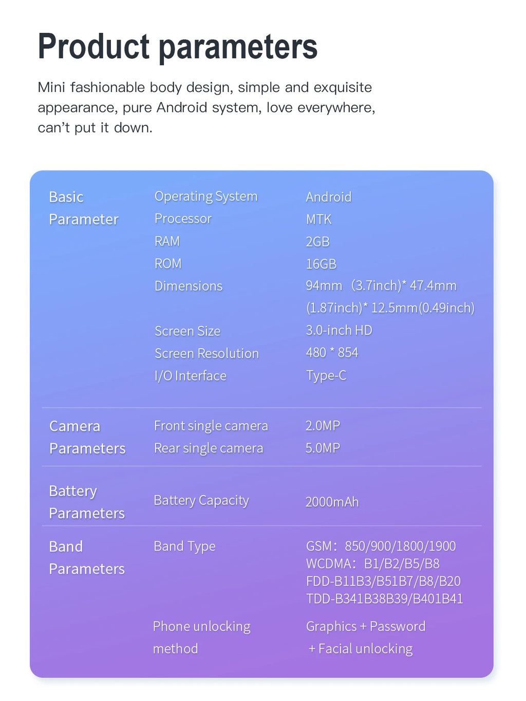 2025 New SERVO KING8000 Mini Smartphone Android 4G LTE Global GPS 3" Display 5MP Camera WIFI Small Mobile Phones 2000mAh Battery